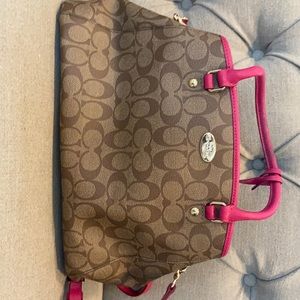 Coach pink trim bag